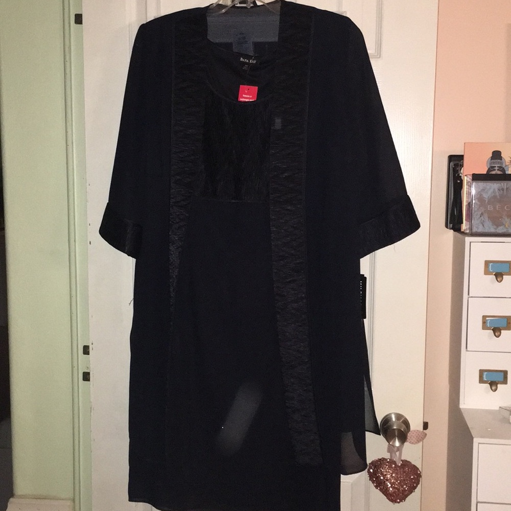 Dana Kay Navy Blue 2pc Dress & Cape Size 16W